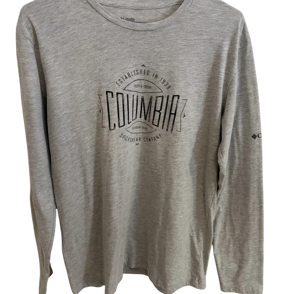 Columbia Men’s Small Gray Long Sleeve Graphic T-Shirt Outdoor Sportswear - Picture 1 of 3